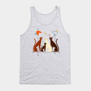 Retro Mid-Century Modern Look Cats 50s 60s Style Tank Top